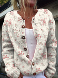 Vintage Kukallinen Neulecardigan Naisille