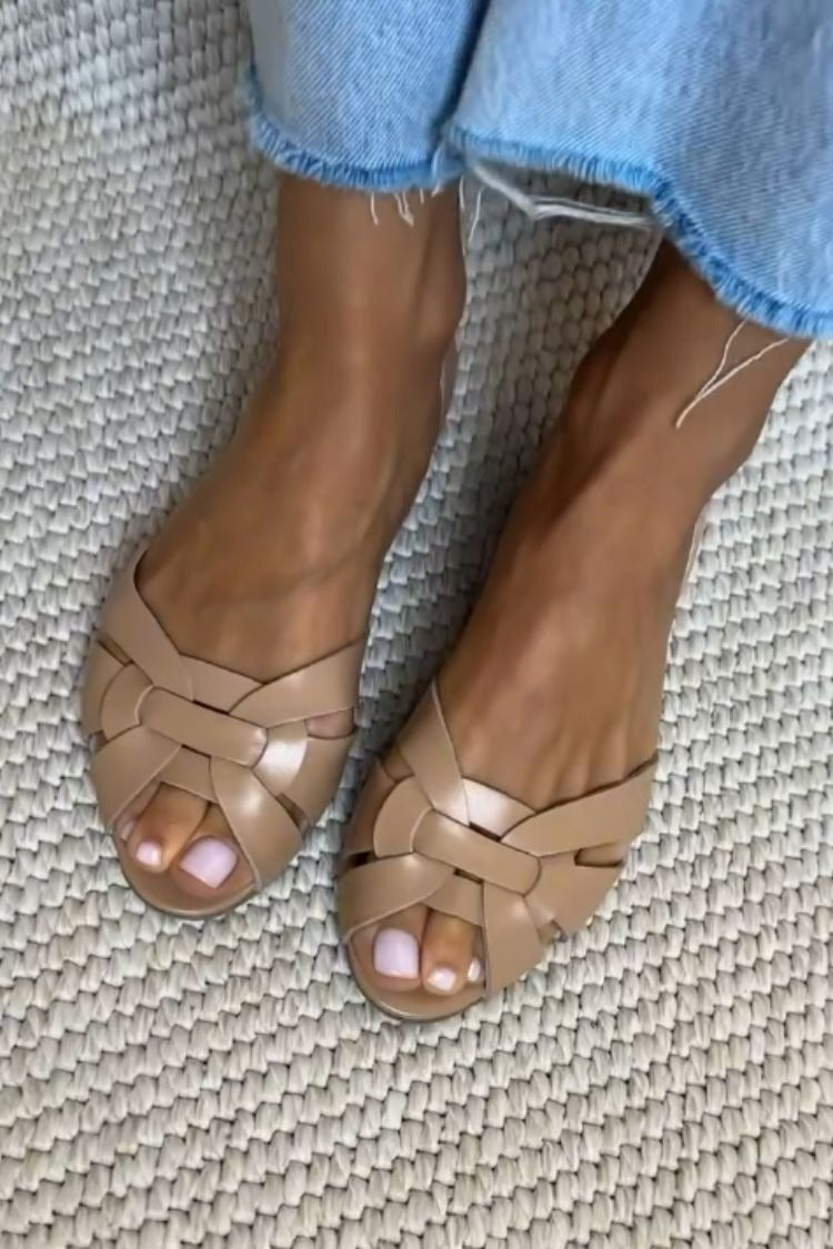 Serafina™ | Luonnolliset Kudottu Sandalit