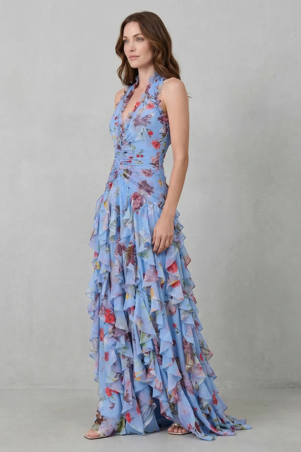 Pitkä Elegantti Mekko Halterneck - Maison Claire ja Sylvie