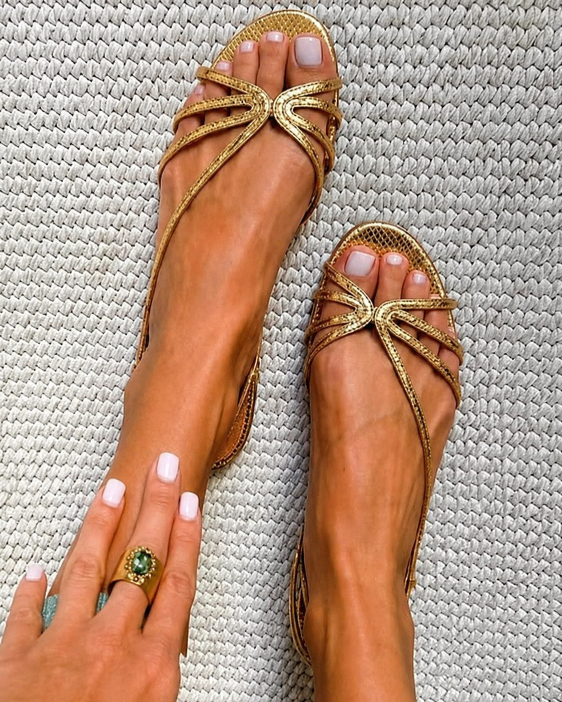 Camille™ | Kultaiset Sandalit, Kesäinen Eleganssi