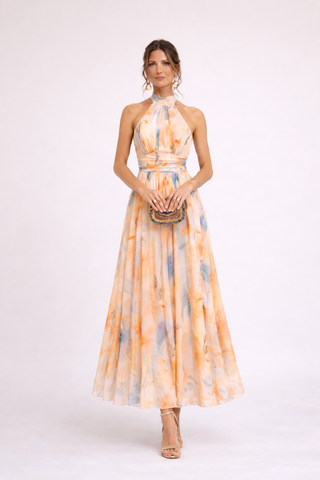 CAMILLE - Halterneck-vesiväri Mekko