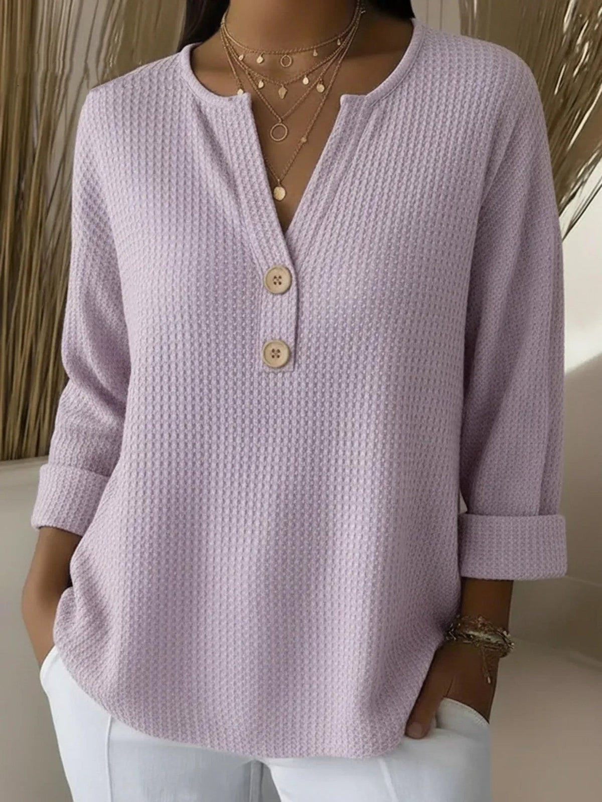 Michèle | Henley-paita Gaufré