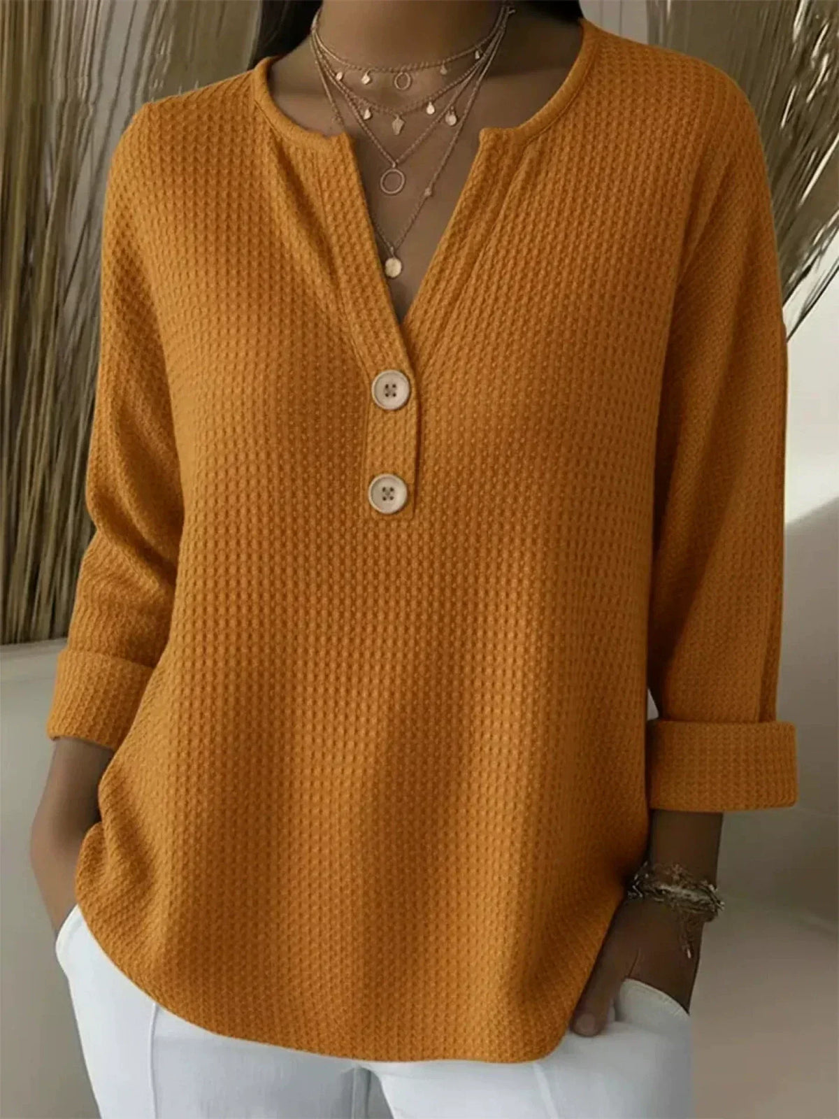 Michèle | Henley-paita Gaufré