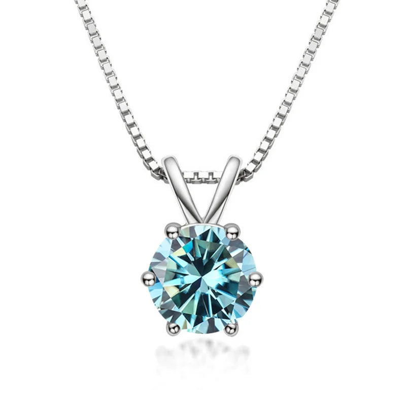 Yksinkertainen Solitaarikaulakoru Moissanite-kivellä