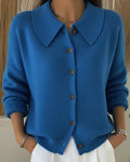 Mathilde | Napillinen Pehmeä Kauluksellinen Cardigan