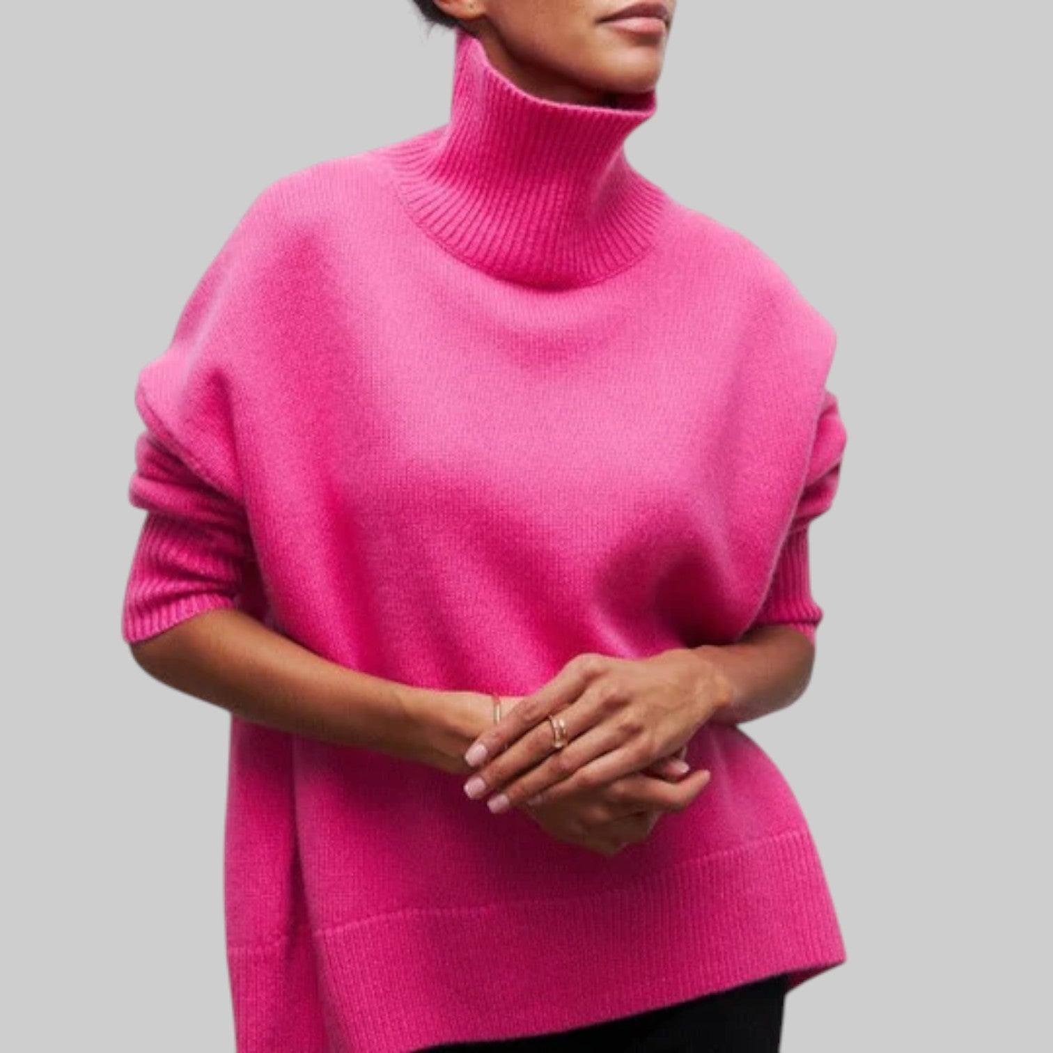 Amélie - Oversize puuvillainen huppari pyöreällä pääntiellä