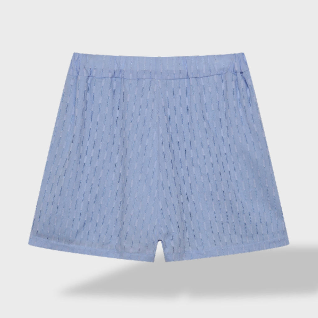 Maud | Tyylikäs paita- ja shorttiasetti pellava-piknik puuvillasta
