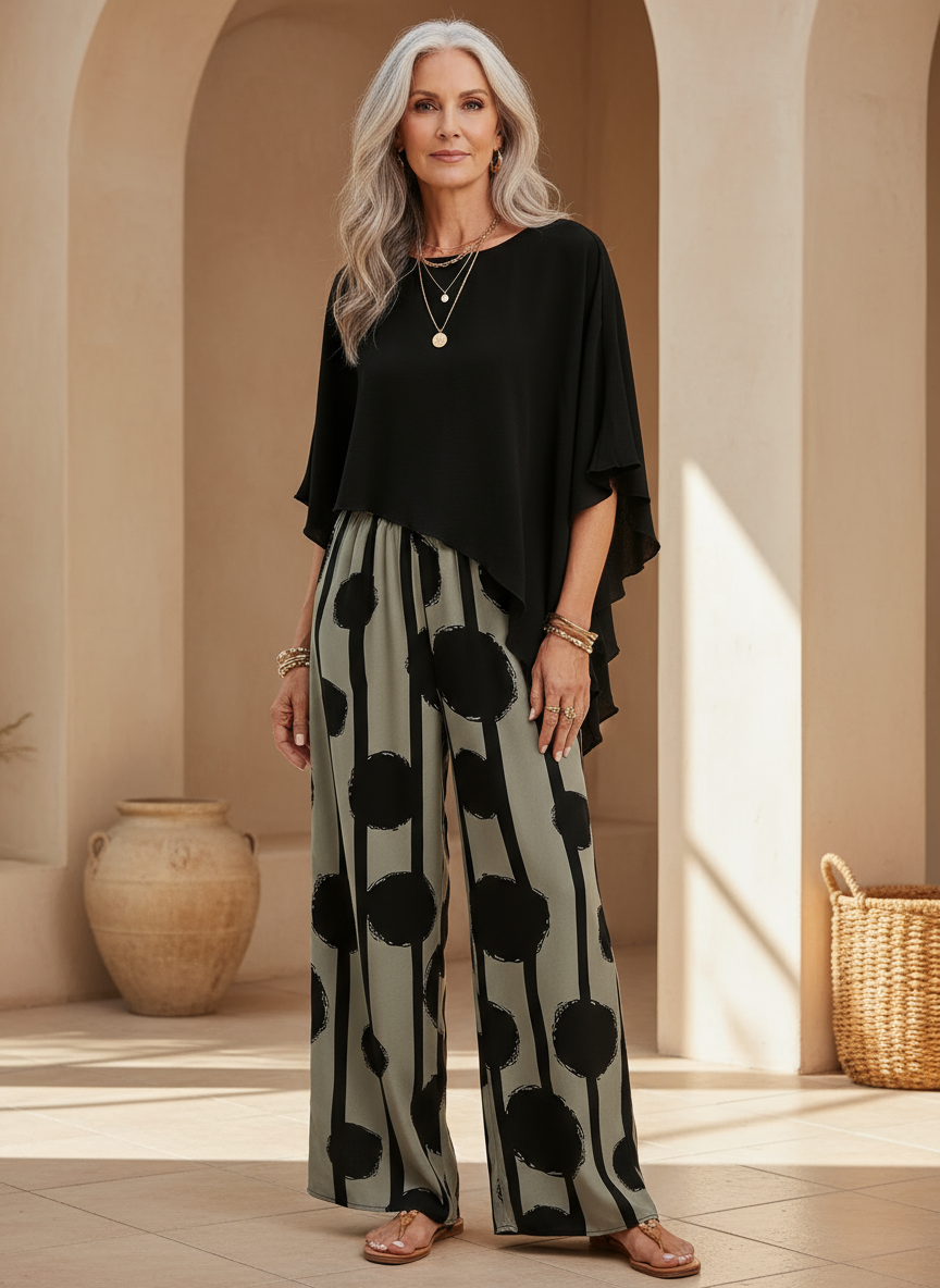 Valeriana™ | Epäsymmetrinen Yläosa ja Boho-Housut