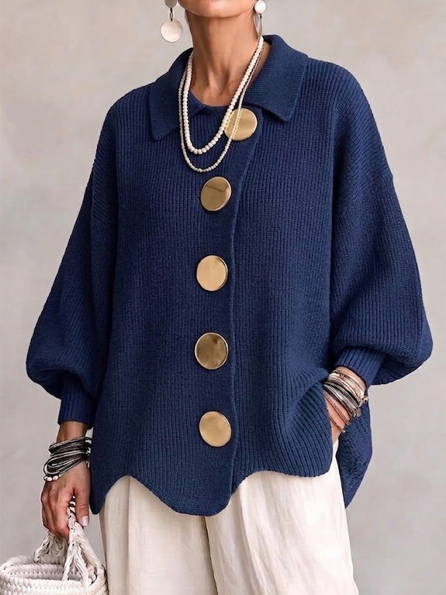 Isadora | Ylipitkä Cardigan, jossa on Suuret Metallipainikkeet